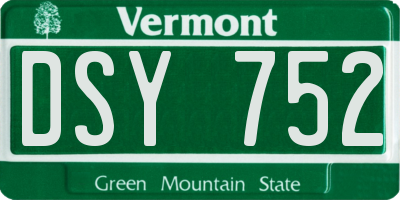 VT license plate DSY752
