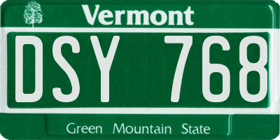 VT license plate DSY768