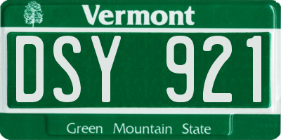 VT license plate DSY921