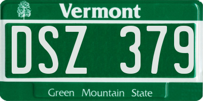 VT license plate DSZ379