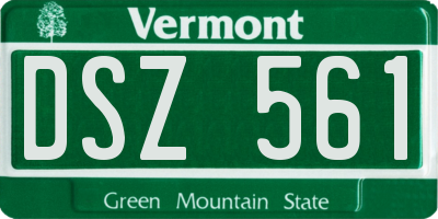 VT license plate DSZ561