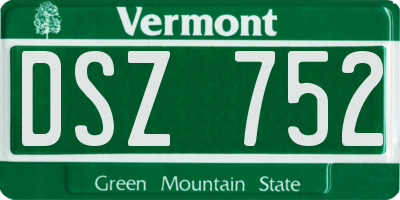 VT license plate DSZ752