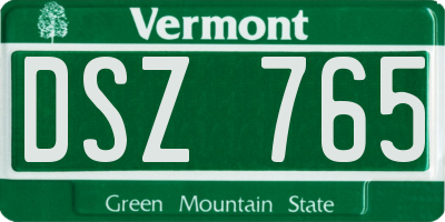 VT license plate DSZ765