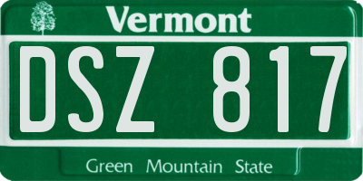 VT license plate DSZ817