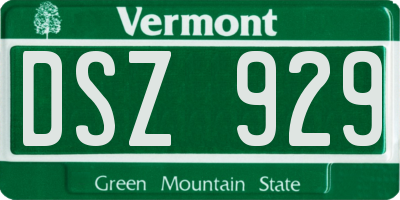 VT license plate DSZ929