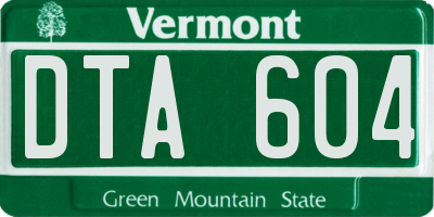 VT license plate DTA604