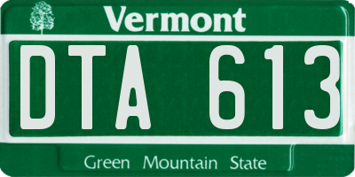 VT license plate DTA613