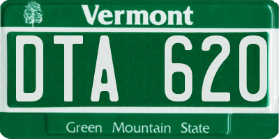 VT license plate DTA620