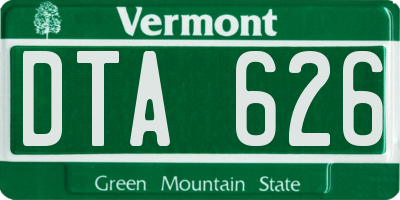 VT license plate DTA626