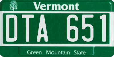 VT license plate DTA651