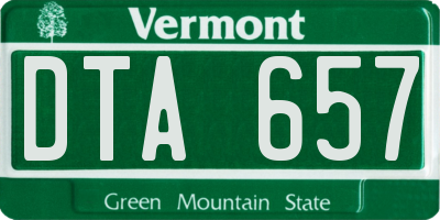 VT license plate DTA657