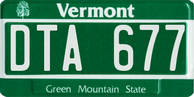 VT license plate DTA677