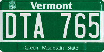 VT license plate DTA765
