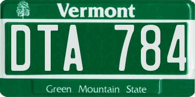VT license plate DTA784
