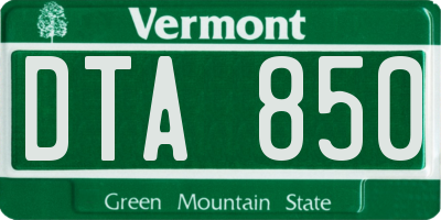 VT license plate DTA850