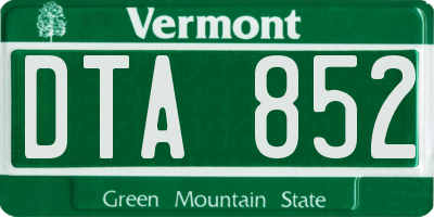 VT license plate DTA852