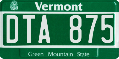 VT license plate DTA875