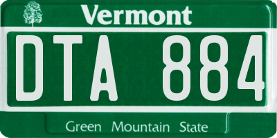 VT license plate DTA884