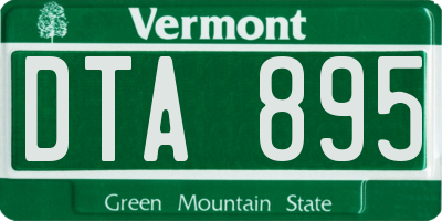 VT license plate DTA895