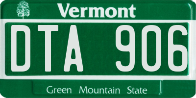 VT license plate DTA906