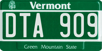 VT license plate DTA909