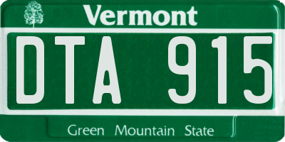 VT license plate DTA915