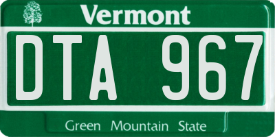VT license plate DTA967
