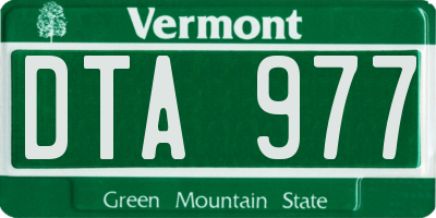 VT license plate DTA977
