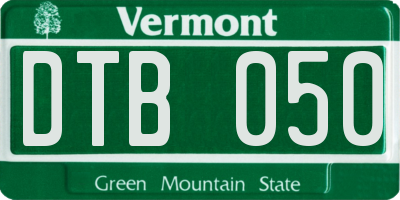 VT license plate DTB050