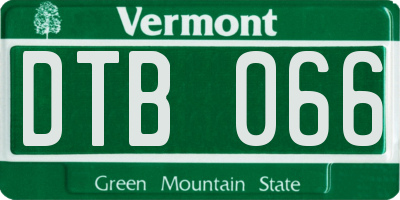 VT license plate DTB066