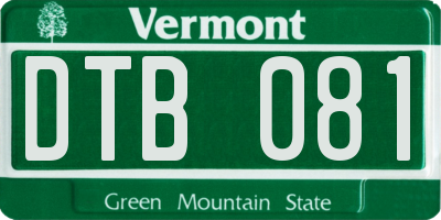 VT license plate DTB081