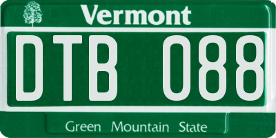 VT license plate DTB088