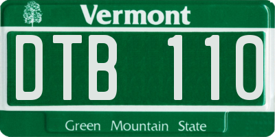 VT license plate DTB110