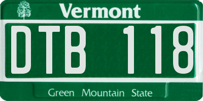 VT license plate DTB118
