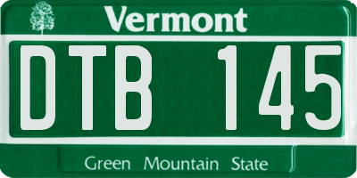 VT license plate DTB145