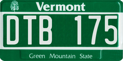 VT license plate DTB175