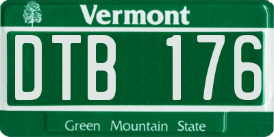 VT license plate DTB176