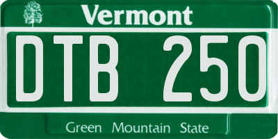 VT license plate DTB250