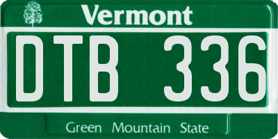 VT license plate DTB336