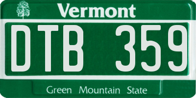 VT license plate DTB359