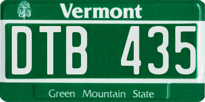 VT license plate DTB435