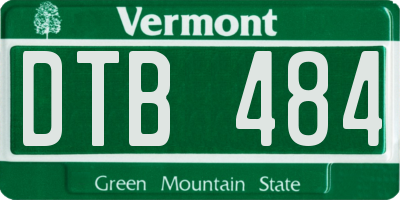 VT license plate DTB484
