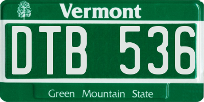 VT license plate DTB536