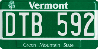 VT license plate DTB592