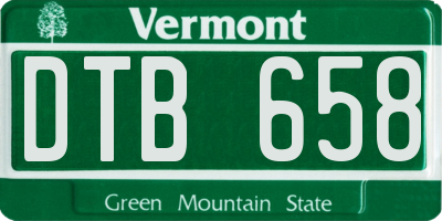 VT license plate DTB658