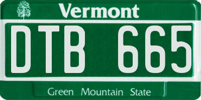 VT license plate DTB665