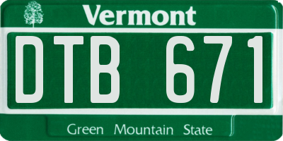 VT license plate DTB671