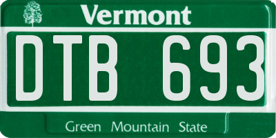 VT license plate DTB693