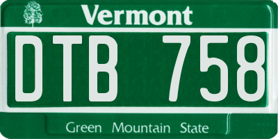 VT license plate DTB758