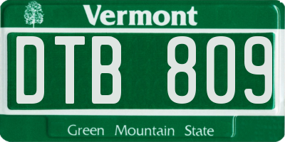 VT license plate DTB809
